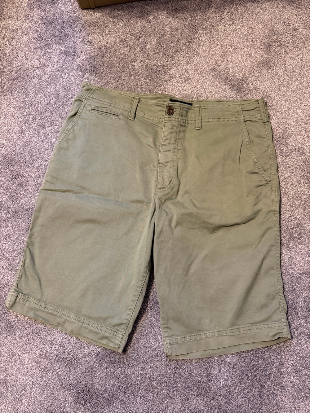 Men's Olive Green longer length Shorts